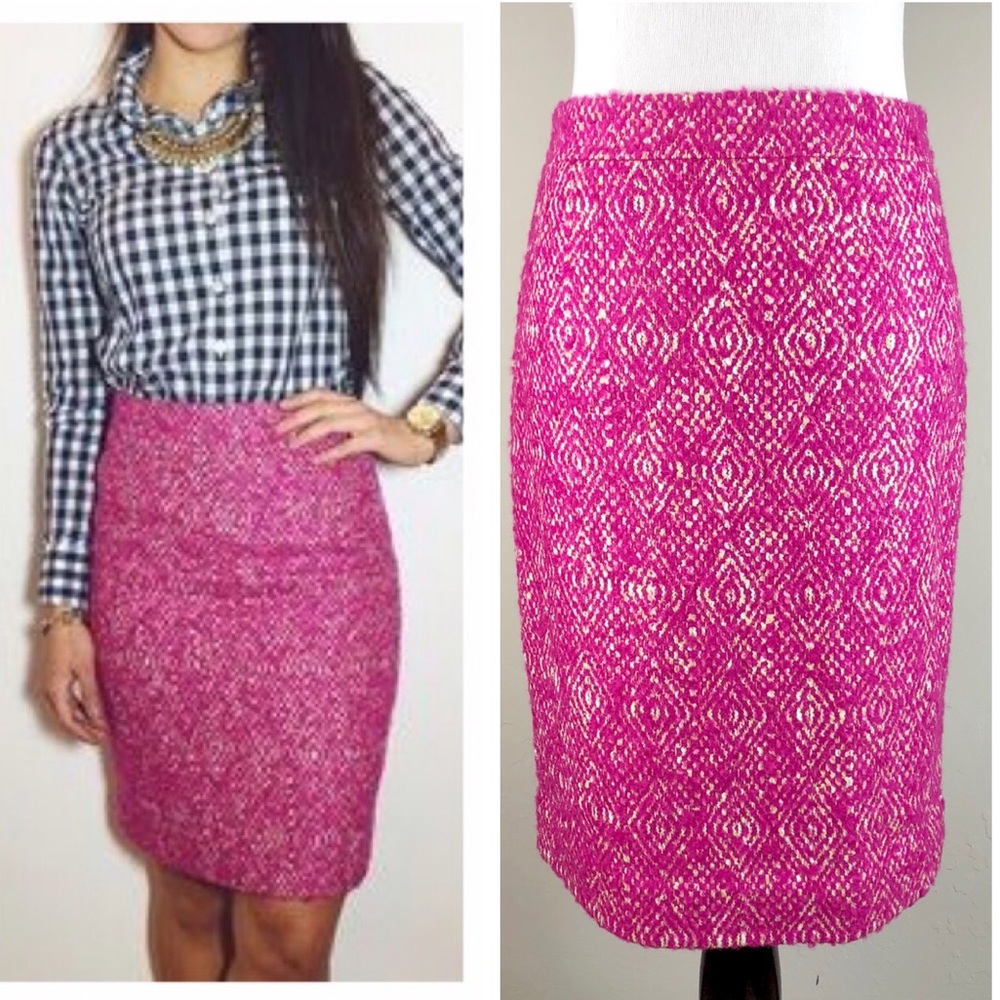 J. Crew Pink Textured Pencil Skirt